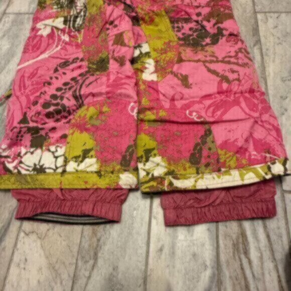 Obermeyer girls size 14 pink/green/wht insulated waterproof snow pants MSRP $140 - Picture 8 of 11